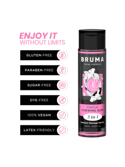 BRUMA - HUILE DE MASSAGE PREMIUM EFFET CHALEUR SAVEUR GOMME 3 EN 1 - 1