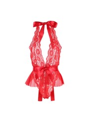 SUBBLIME - 953980 SEXY BODYSUIT MET RUCHES + RODE RIEM L/XL