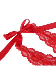 SUBBLIME - 953980 SEXY BODYSUIT MET RUCHES + RODE RIEM L/XL