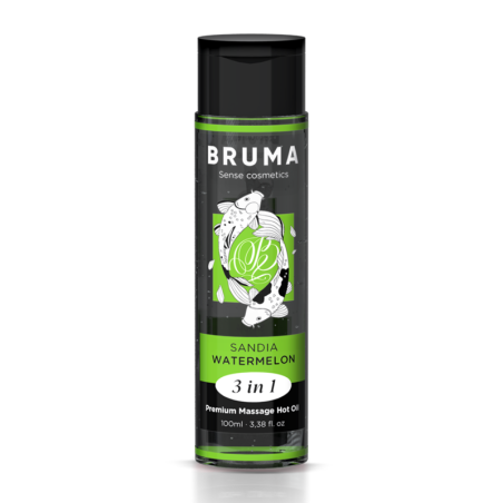 BRUMA - HUILE DE MASSAGE PREMIUM EFFET CHALEUR SAVEUR DE PASTÈQUE 3 EN