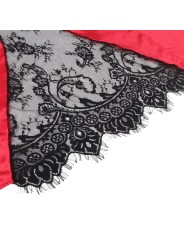 SUBBLIME - 954024 CARACO DOS TRANSPARENT EN DENTELLE + STRING ROUGE/NO