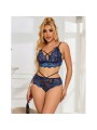 SUBBLIME - 954062 BH + HÖSCHEN SPITZE BLAU S/M