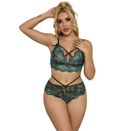 SUBBLIME - 954086 GROENE KANTEN BH + SLIPJE S/M