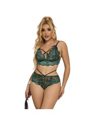 SUBBLIME - 954086 GROENE KANTEN BH + SLIPJE S/M