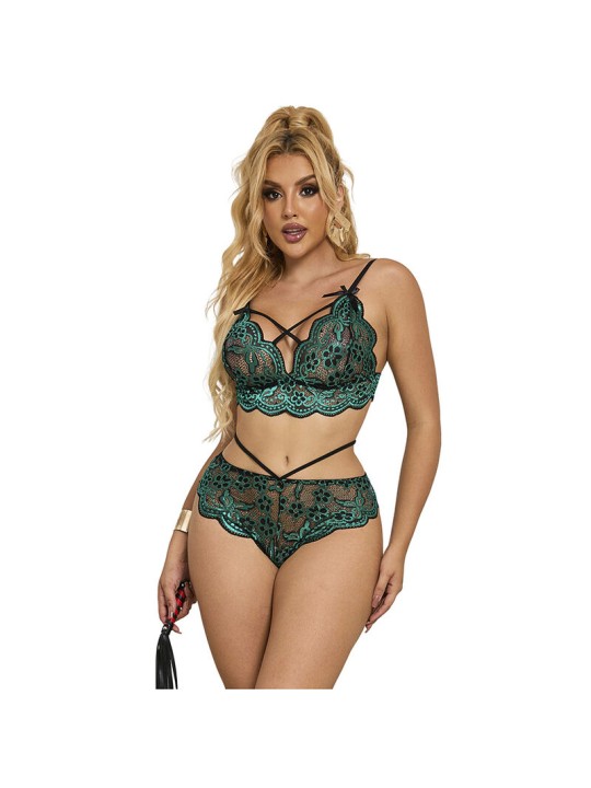SUBBLIME - 954086 GROENE KANTEN BH + SLIPJE S/M