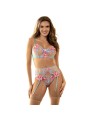 SUBBLIME - 954116 SUJETADOR + PANTIES CON LIGUERO DISEÑO FLORAL AZUL L