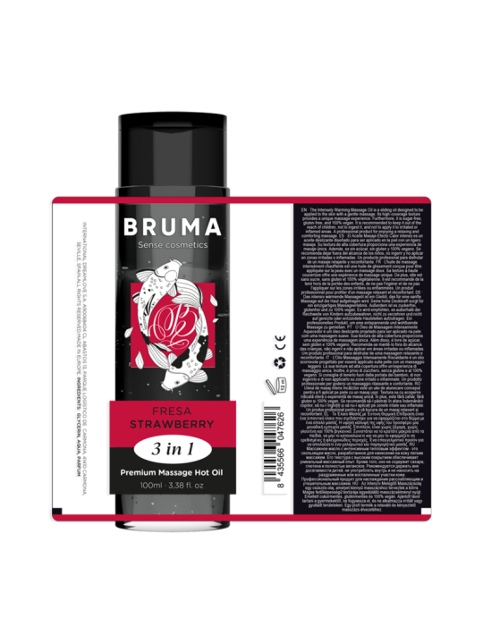 BRUMA - ÓLEO DE MASSAGEM PREMIUM EFEITO CALOR SABOR MORANGO 3 EM 1 - 1