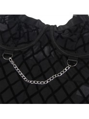 SUBBLIME - 954260 KÖRPER MIT KETTEN + STRUMPFGÜRTEL SCHWARZ S/M