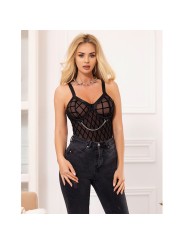 SUBBLIME - 954260 KÖRPER MIT KETTEN + STRUMPFGÜRTEL SCHWARZ S/M