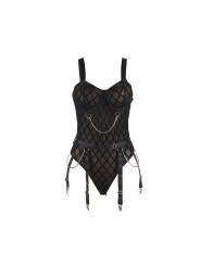 SUBBLIME - 954277 BODY CON CADENAS + LIGUEROS NEGRO L/XL
