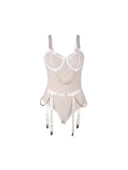 SUBBLIME - 954291 BODY CON CADENAS + LIGUEROS BLANCO L/XL