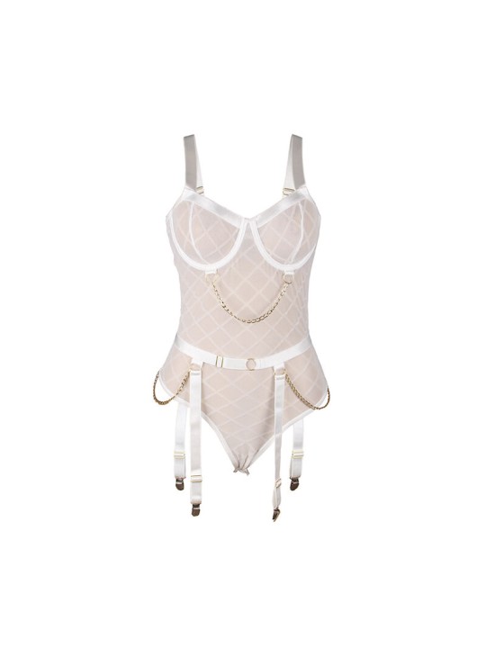 SUBBLIME - 954291 BODY COM CORRENTES + CINTO-LIGA BRANCO L/XL