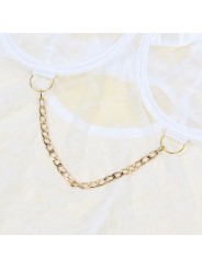 SUBBLIME - 954291 BODY CON CADENAS + LIGUEROS BLANCO L/XL
