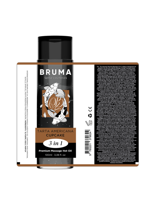 BRUMA - HUILE DE MASSAGE PREMIUM EFFET CHALEUR SAVEUR CUPCAKE 3 EN 1 -