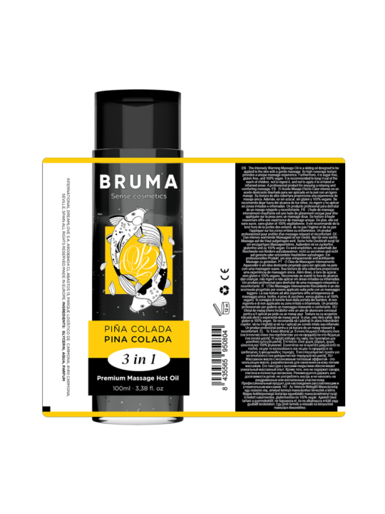 BRUMA - ÓLEO DE MASSAGEM PREMIUM EFEITO CALOR SABOR PINA COLADA 3 EM 1