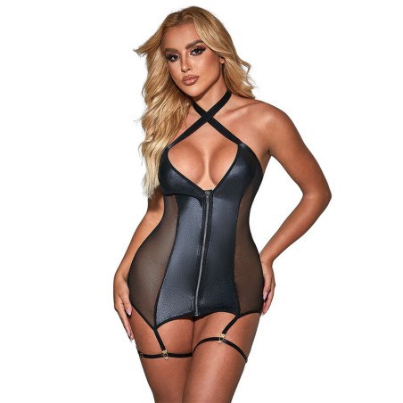 SUBBLIME - 954451 SEXY ZWARTE LEDEREN NETJURK L/XL