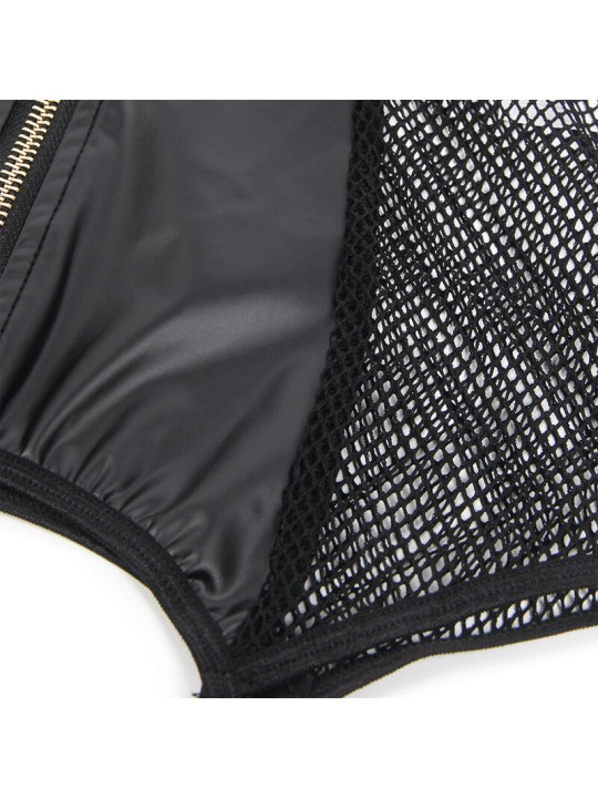 SUBBLIME - 954451 VESTIDO SEXY DE REJILLA CUERO NEGRO L/XL