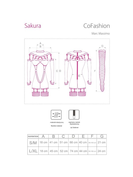 LIVCO CORSETTI FASHION - SAKURA CF 90357 MACACÃO + LUVAS COMPRIDAS + C