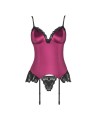 LIVCO CORSETTI FASHION - AGRAFENA CF 90436 CORSET + TANGA BORGONHA S/M
