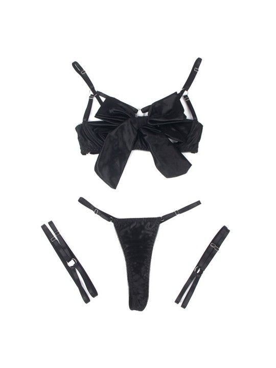 SUBBLIME - 955205 SET SUJETADOR CON LAZO NEGRO AJUSTABLE L/XL