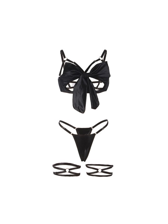 SUBBLIME - 955205 VERSTELBARE ZWARTE STRIK BH SET L/XL
