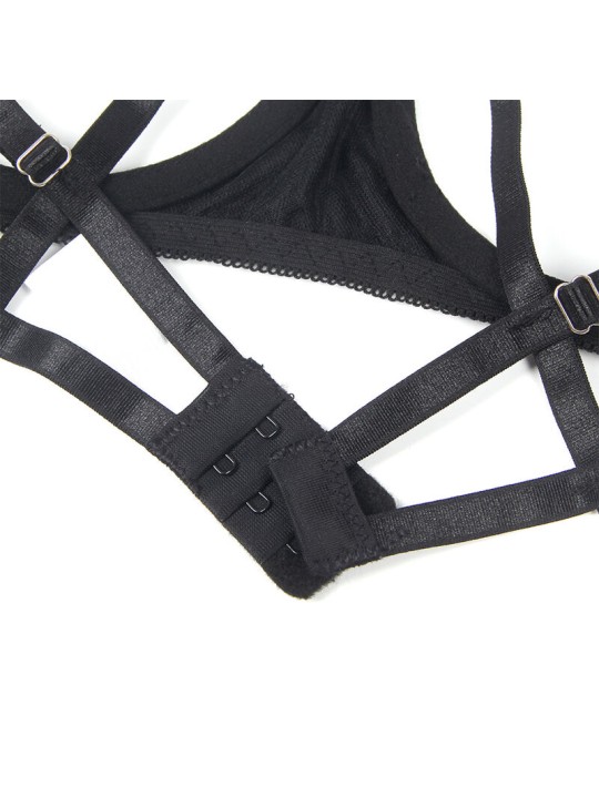 SUBBLIME - 955205 VERSTELBARE ZWARTE STRIK BH SET L/XL