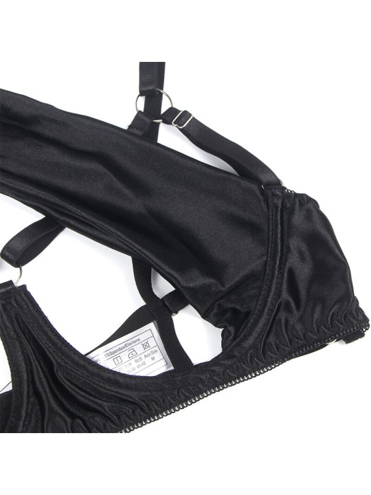 SUBBLIME - 955205 VERSTELBARE ZWARTE STRIK BH SET L/XL