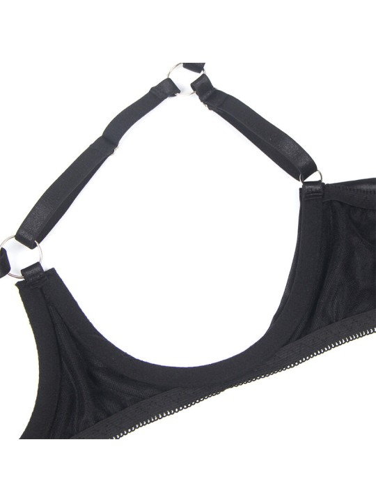 SUBBLIME - 955205 VERSTELBARE ZWARTE STRIK BH SET L/XL