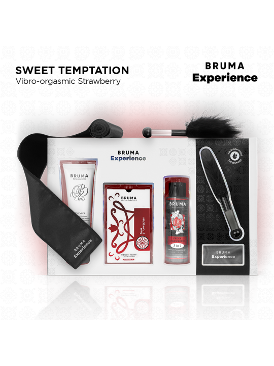 BRUMA XPERIENCE - KIT DE TENTAÇÃO VIBRO-ORGÁSMICA DE MORANGO DOCE