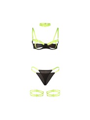 SUBBLIME - 955274 SET BH MET KETTING EN BEENDETAILS FLUORESCEREND GROE