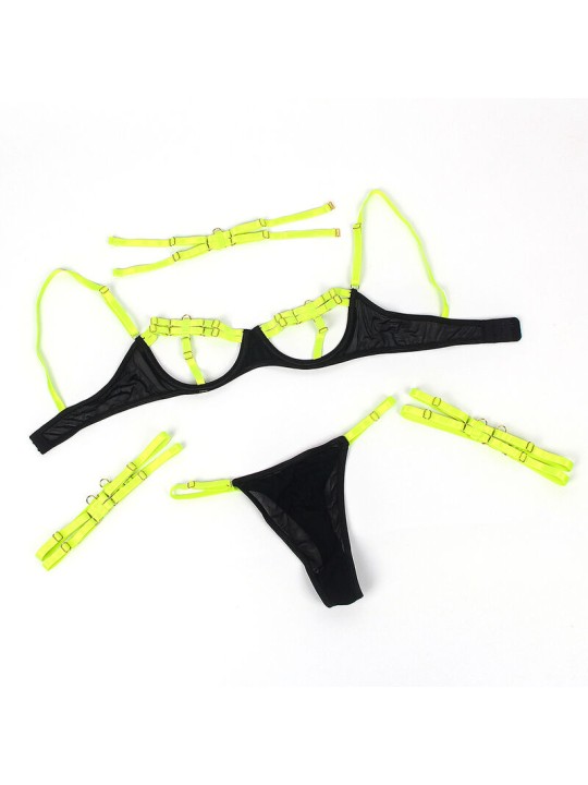 SUBBLIME - 955274 COMPLETO REGGISENO CON COLLANA E DETTAGLI GAMBA VERD