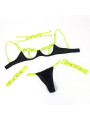 SUBBLIME - 955274 SET BH MET KETTING EN BEENDETAILS FLUORESCEREND GROE