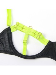 SUBBLIME - 955274 SET BH MET KETTING EN BEENDETAILS FLUORESCEREND GROE