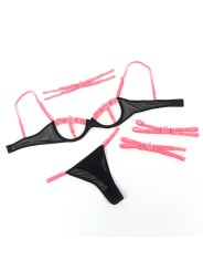 SUBBLIME - 955304 BH-SET MIT HALSKETTE UND BEINDETAILS FLUORESZIERENDE