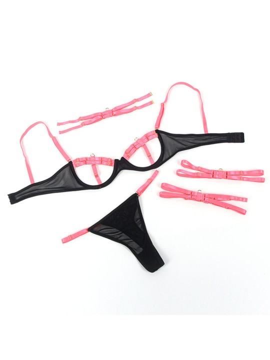 SUBBLIME - 955304 BH-SET MIT HALSKETTE UND BEINDETAILS FLUORESZIERENDE