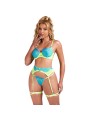 SUBBLIME - 955328 CONJUNTO DE SUTIÃ COM RENDA E LINHAS DE LIGA VERDE E