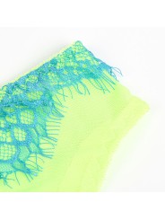 SUBBLIME - 955328 CONJUNTO DE SUTIÃ COM RENDA E LINHAS DE LIGA VERDE E