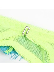 SUBBLIME - 955328 SET SUJETADOR CON ENCAJE Y LIGUEROS VERDE Y AZUL L/X