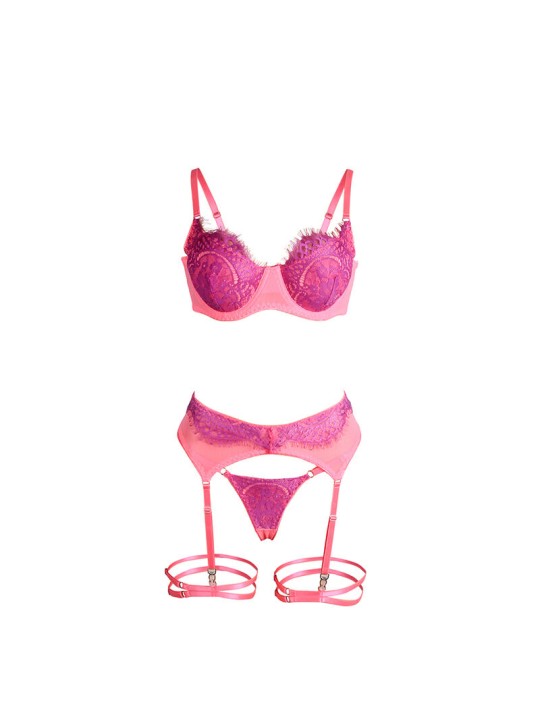 SUBBLIME - 955366 COMPLETO REGGISENO CON PIZZO E LINEE DI GIARRETTIERA