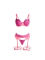 SUBBLIME - 955366 KANTEN BH EN KORRELBAND SET ROZE EN PAARS L/XL