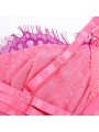 SUBBLIME - 955366 CONJUNTO DE SUTIÃ COM RENDA E LIGAS ROSA E ROXO L/XL