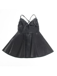 SUBBLIME - 955380 DRESS WITH BLACK LEATHER STRAPS L/XL