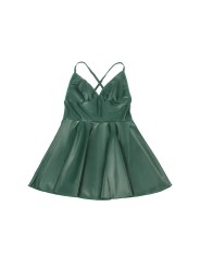 SUBBLIME - 955441 VESTIDO COM ALÇAS DE COURO VERDE L/XL