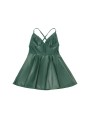 SUBBLIME - 955441 ABITO CON SPALLINE IN PELLE VERDE L/XL