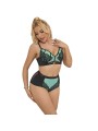 SUBBLIME - 955557 GRÜNES LACKLEDER-NETZ-ZIPPER-BH-SET S/M