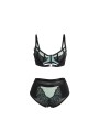 SUBBLIME - 955557 SET REGGISENO IN VERNICE VERDE CON CERNIERA S/M