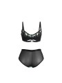 SUBBLIME - 955557 GRÜNES LACKLEDER-NETZ-ZIPPER-BH-SET S/M