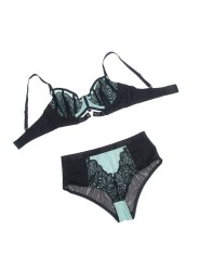 SUBBLIME - 955557 ENSEMBLE SOUTIEN-GORGE EN CUIR VERNI VERT AVEC FERME