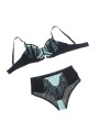 SUBBLIME - 955557 GROENE LAKLEDEREN MESH RITS BH SET S/M