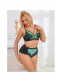 SUBBLIME - 955557 GRÜNES LACKLEDER-NETZ-ZIPPER-BH-SET S/M